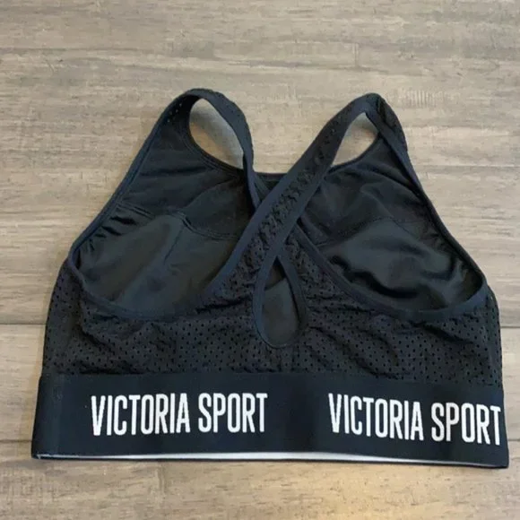 Victoria's Secret Victoria Sport Black Wireless Crossback Sports Bra size Large - Picture 2 of 2